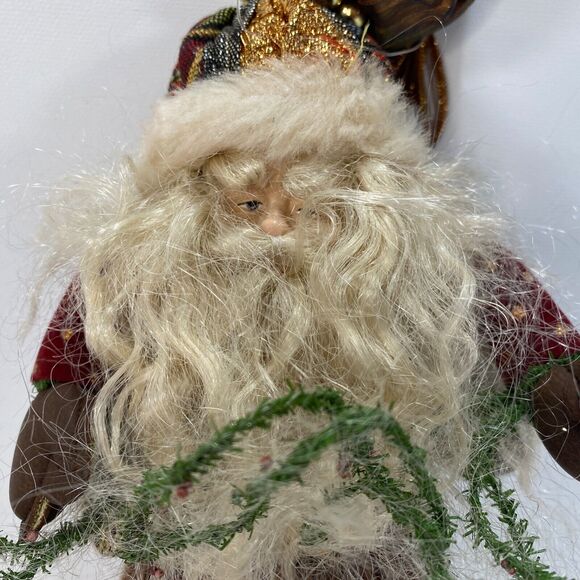 Old World Folk Art St Nick Santa Rustic Velvet Ethnic Garland 12" Christmas Doll - Picture 2 of 10